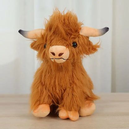 25 cm Highland ko plysdukke – blød og sød bamse til børn og babyer